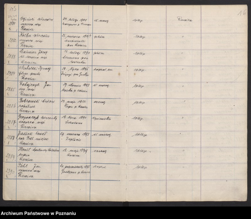image.from.unit.number "Spis członków Związku Weteranów Powstań Narodowych od 2311 - 3540a."