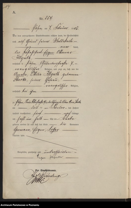 Obraz 16 z jednostki "Księga miejscowa urodzeń tom II"