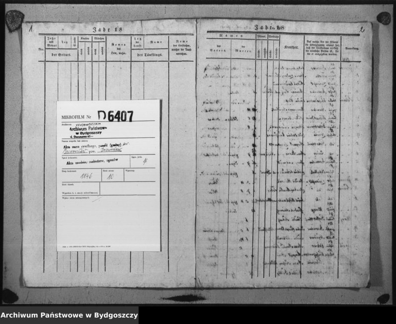 image.from.unit.number "Duplikat der Todtregister der evangelischen Kirche zu Inowrazlaw Jahr 1846"