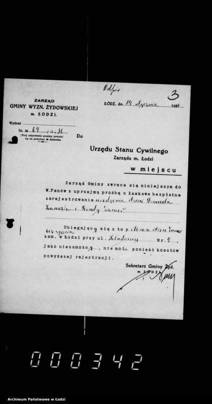 Obraz 6 z jednostki "Akta dotyczące spraw Urzędu Stanu Cywilnego"