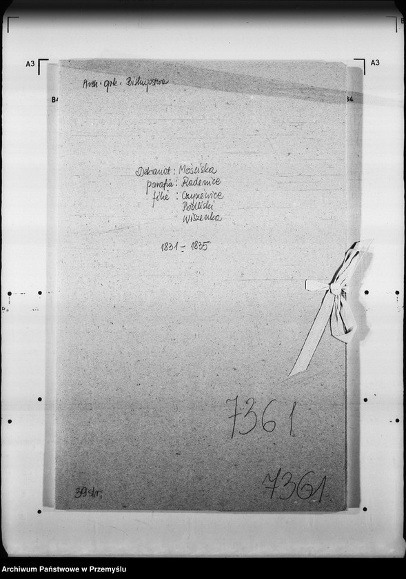 Obraz 4 z jednostki "[Kopie ksiąg metrykalnych parafii Radenice z filiami Czyżowice, Podliski, Wiszenka (dekanat Mościska)]"