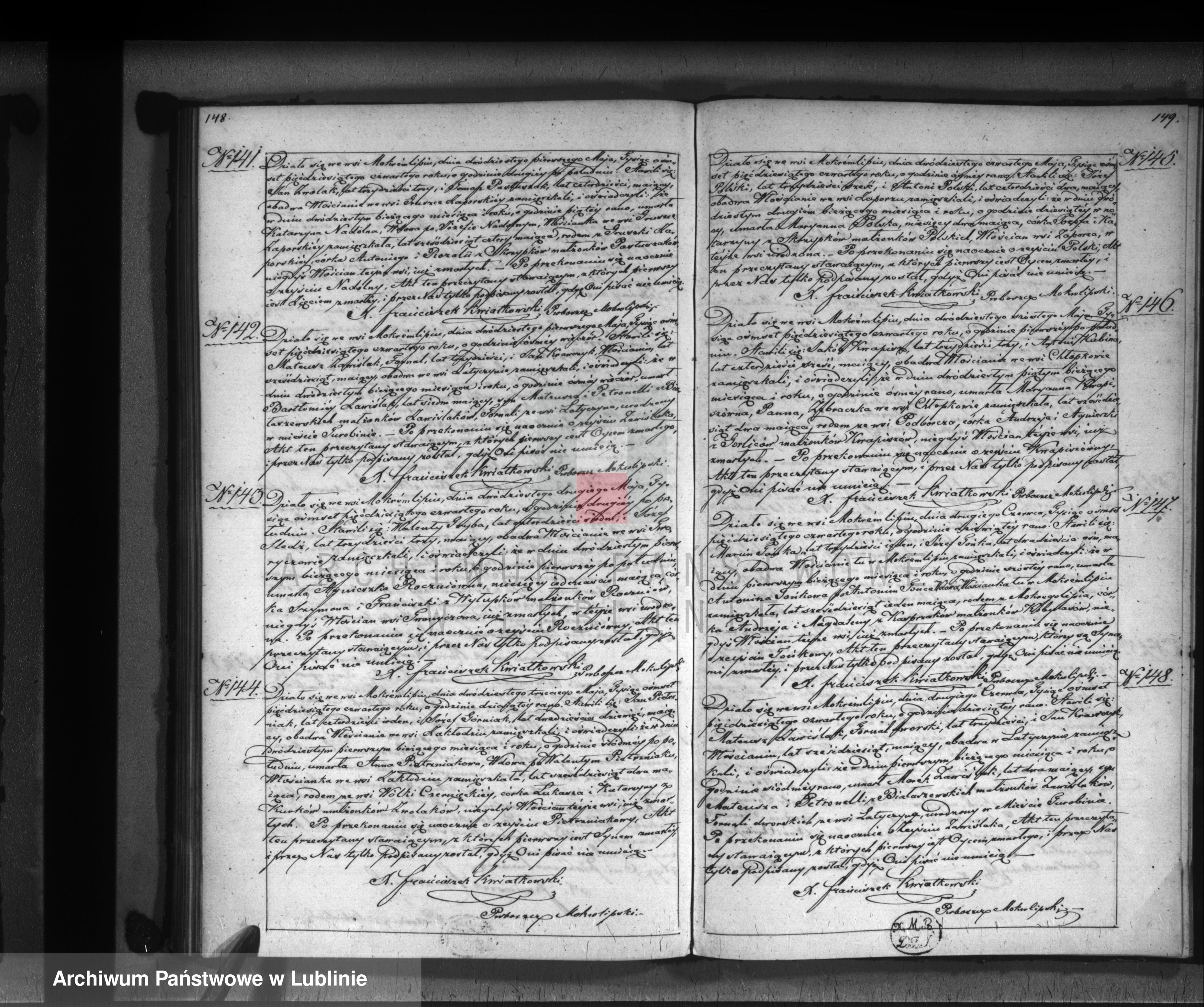 Skan z jednostki: Księga urodzeń, małżeństw i zgonów