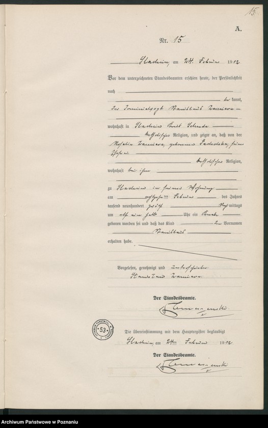 Obraz 18 z jednostki "Geburts-Neben-Register"