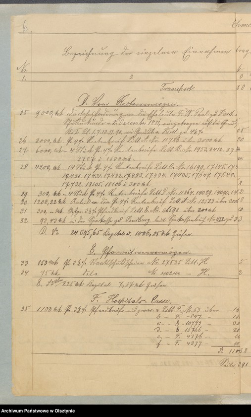 image.from.unit.number "Veranschlag der Kirchenkasse zu Seehesten"