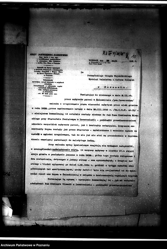 Obraz 14 z jednostki "Uregulowanie w trybie ustawy z dnia 28.III.1953 r. prawa własności rozparcelowanych gruntów majątku Zelechlin"