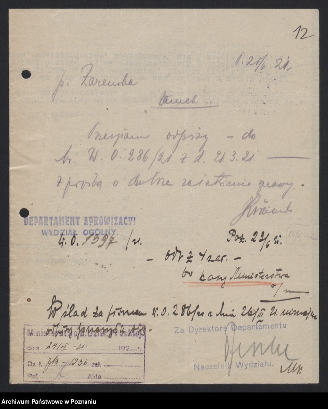 Obraz 11 z jednostki "[Wyniki oszacowania plonów roślin okopowych w Księstwie Poznańskim w roku 1919] i Rozporządzenie dotyczące stwierdzenia powierzchni zasiewów w roku 1920"