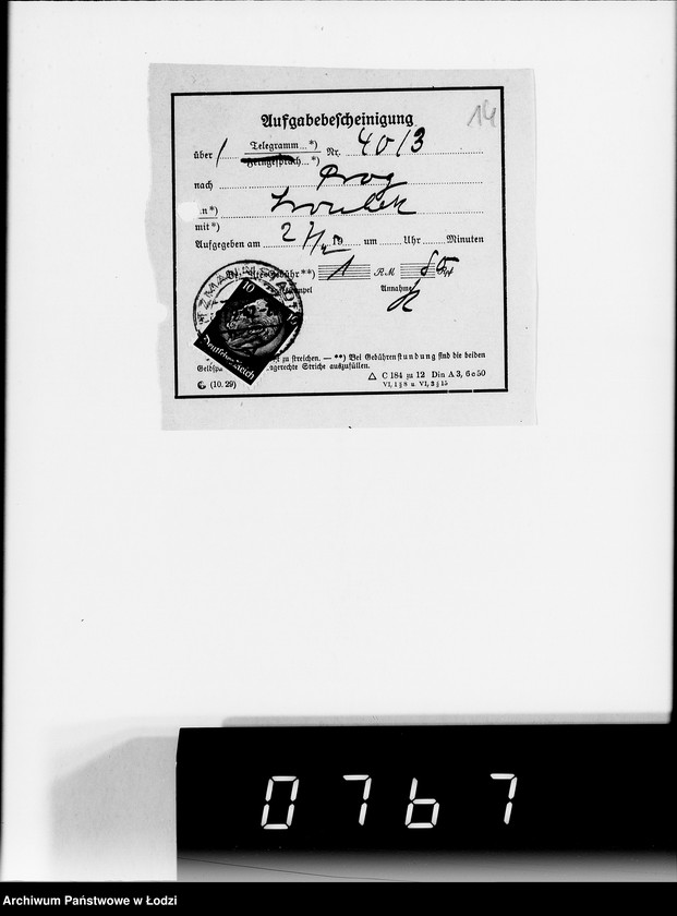 Obraz 18 z jednostki "4. Kassenbelege von nr 627- 846"