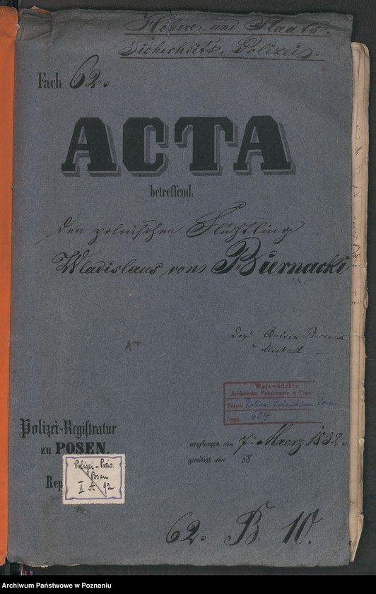 Obraz 2 z jednostki "A. betr. den polnischen Flüchtling Wladislaus /Wladimir/ von Biernacki"