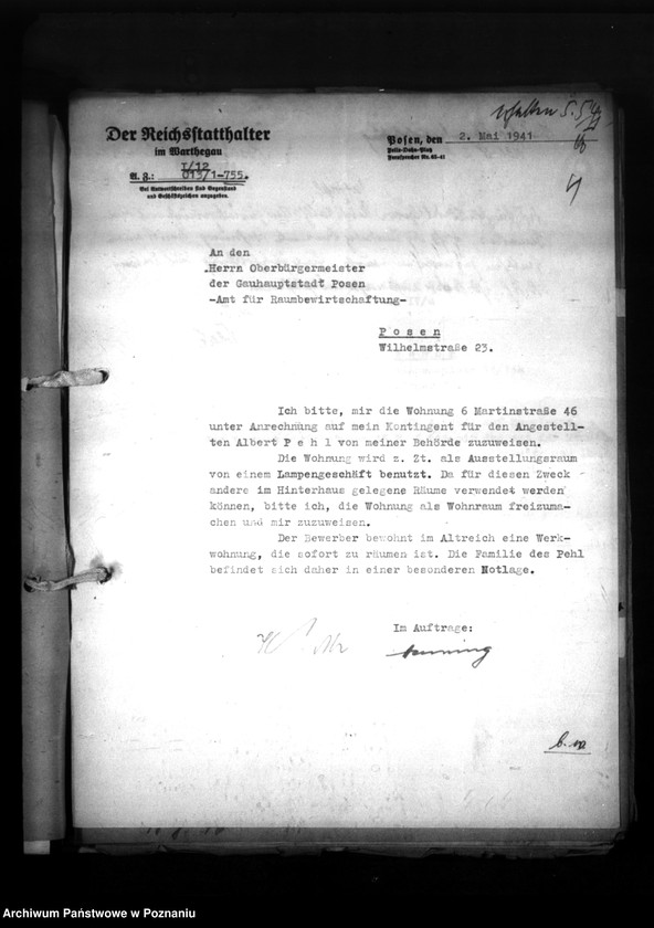 Obraz 8 z jednostki "Wohnungszuweisungen für Deutsche. Verdrängung der Polen."