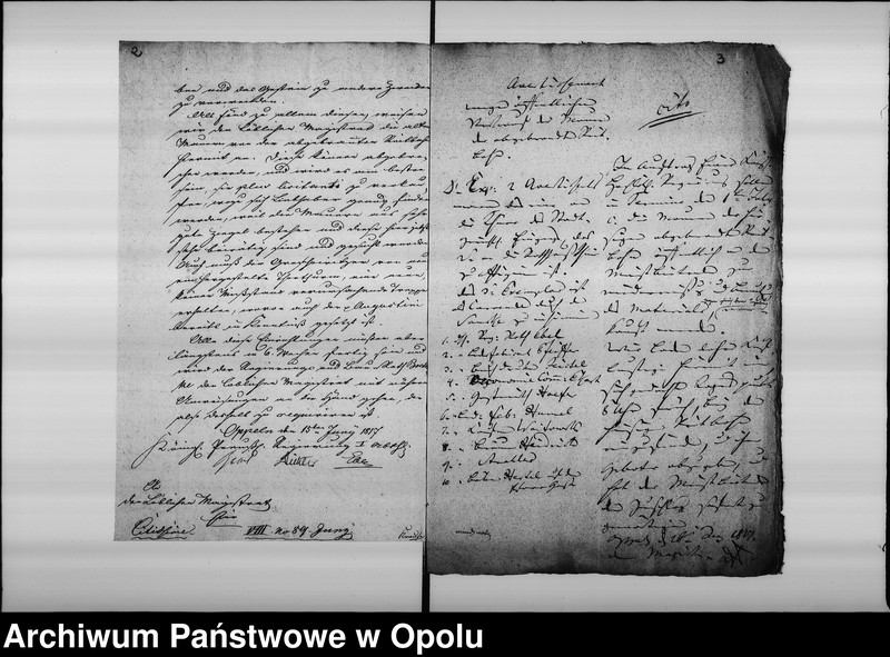Obraz 6 z jednostki "Acta des Magistrats zu Oppeln betreffend den Verkauf der Mauern von der Abgebrandten Reitbahn, Planirung des Platzes und Instandsetzung der dortigen Stadtmauer Vol. I 1817-1823"