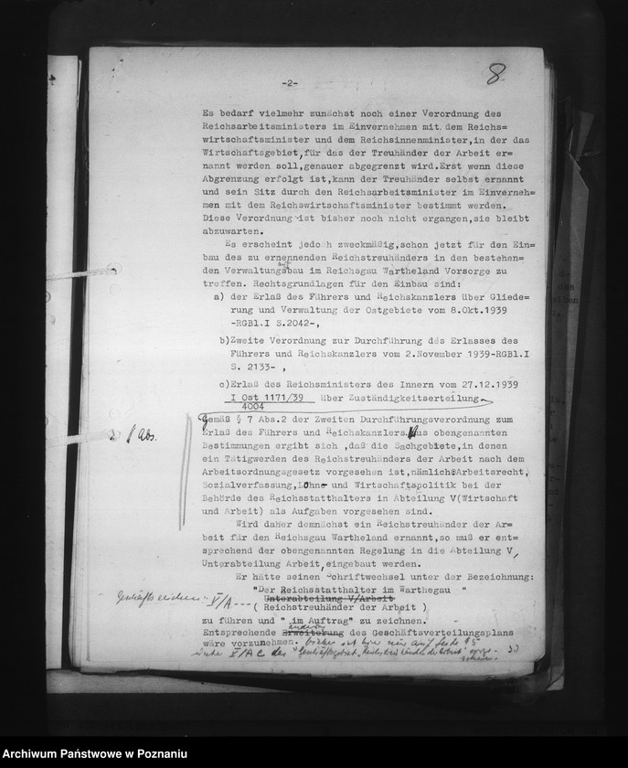 Obraz 13 z jednostki "Aufbau und Zuständigkeit der verschiedenen Verwaltungszweige. Reichstreuhänder der Arbeit"