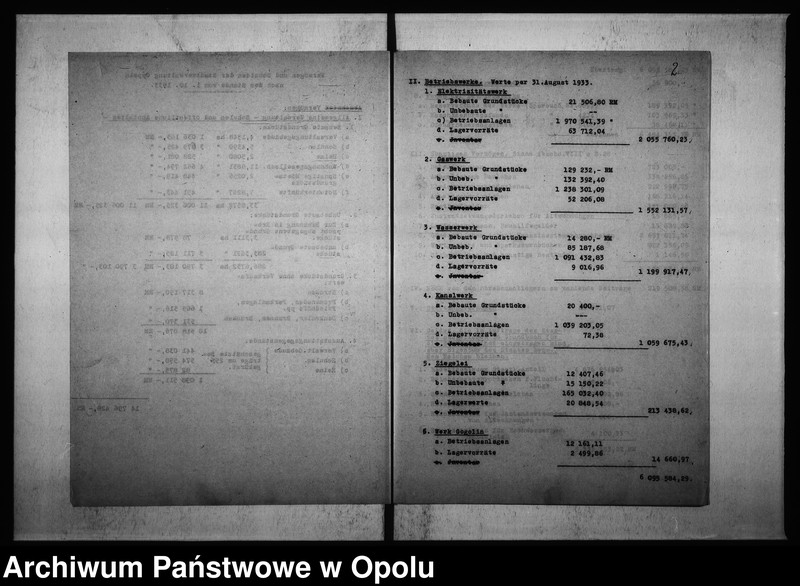 Obraz 6 z jednostki "Vermögensübersicht Stand 1. 10. 33."