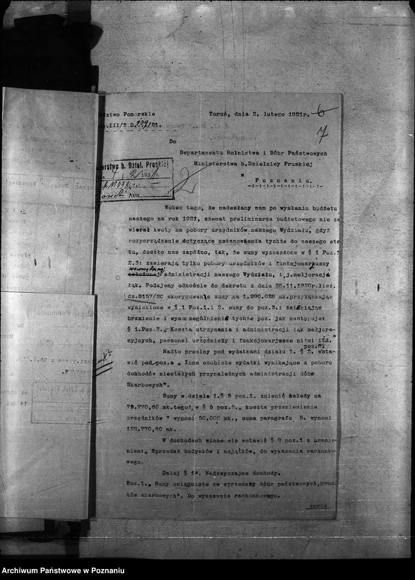 Obraz 11 z jednostki "Budżet domeny woj.. poznańskiego i pomorskiego na rok 1921"