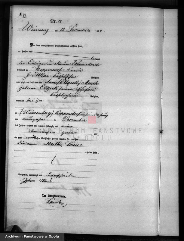 image.from.unit.number "Geburts-Haupt-Register für des Standes Amt Winzenberg 1874"
