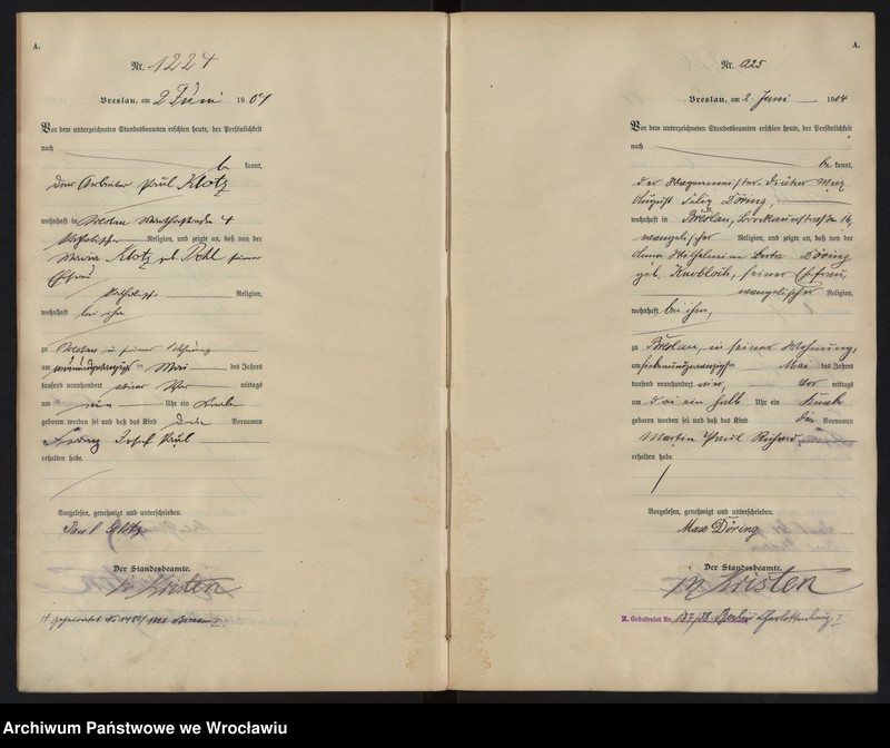 image.from.unit.number "Geburts-Haupt-Register Breslau II 1904 Band 4"