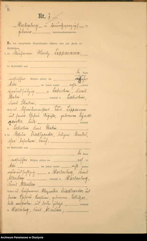 image.from.unit.number "Heiraths-Haupt-Register Nr 1 - 22"