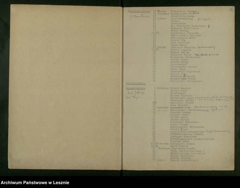 image.from.unit.number "[Rejestr mieszkańców Leszna /Strassen und Hausnumer Verziehnis/]"