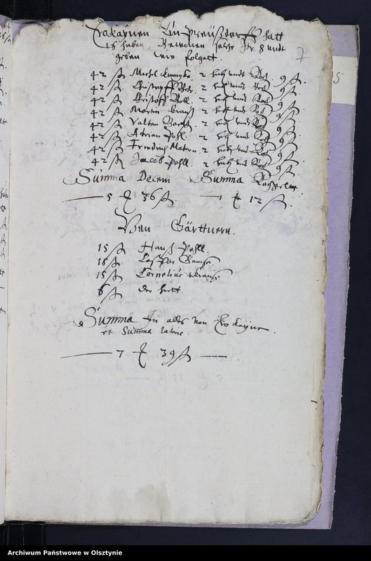 image.from.unit.number "Kirchen Rechnung des Kirchspiels Herzogswalde"
