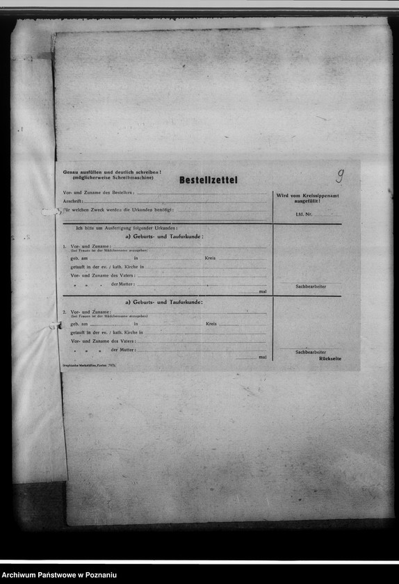 Obraz 13 z jednostki "Aufhebung der Personalunion von Stadt-und Kreissippenamt Leslau [Włocławek, województwo bydgoskie]"