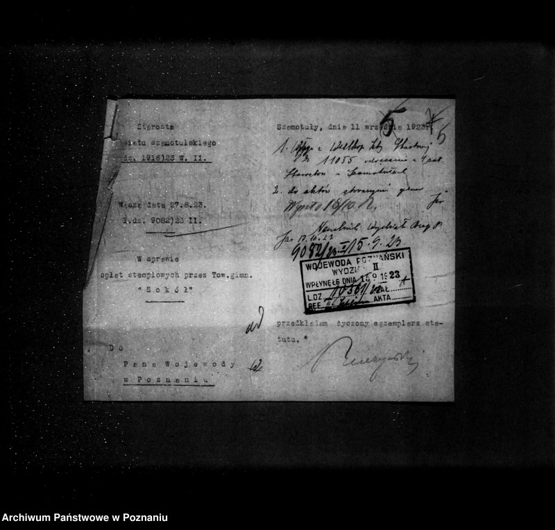 Obraz 9 z jednostki "/Rejestracja i inne sprawy związków i stowarzyszeń - korespondencja/"