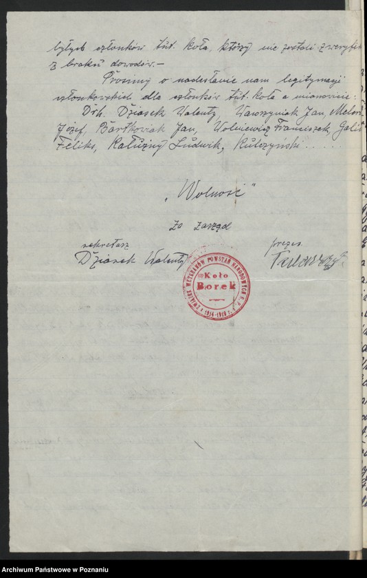 Obraz 19 z jednostki "Borek, powiat Gostyń - akta koła."