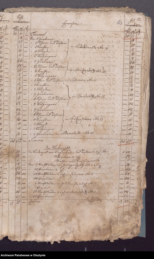 image.from.unit.number "Beläge der Einnahme und Ausgabe der Passenheimschen Stadtkirchen Rechnung"