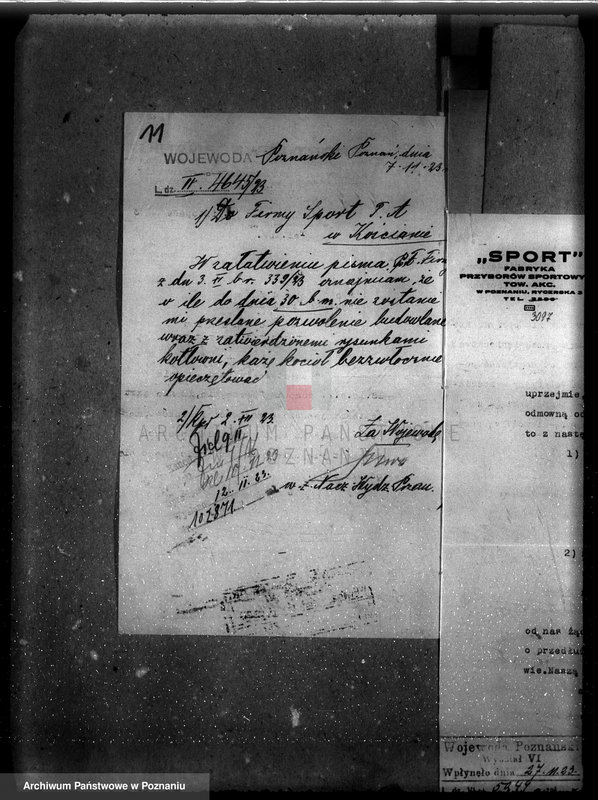 Obraz 16 z jednostki "Towarzystwo Akcyjne "Sport" w Kościanie Fabryka przyborów sportowych w Kościanie nr woj. kotła 1923"