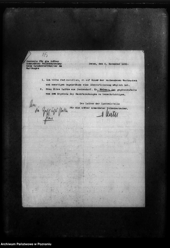 Obraz 20 z jednostki "Schriftwechsel aus verschiedenen Kreisen - w sprawie zmarłych miejscowych Niemców"