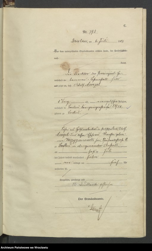 image.from.unit.number "Sterbe-Haupt-Register Breslau IV 1907 Band 3"