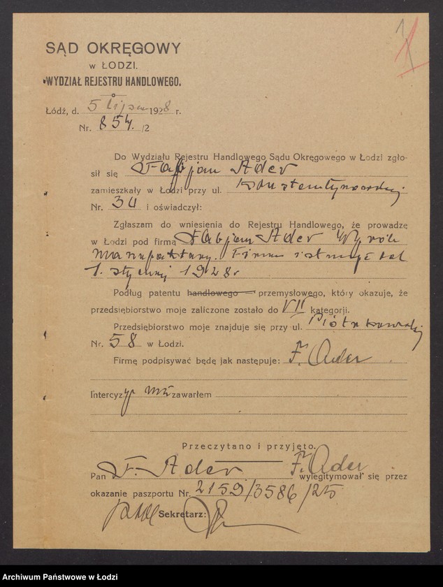 Obraz 3 z jednostki "Fabjan Ader – wyrób manufaktury"