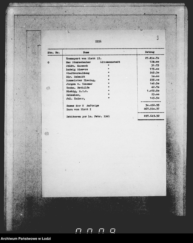 Obraz 7 z jednostki "Auszüge Aufstellungen für das Sonder-Konto"