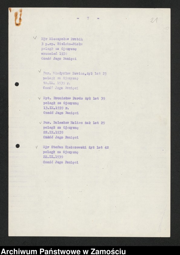 image.from.collection.number "Kwatera wojskowa na cmentarzu parafialnym w Zamościu111"