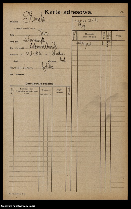 Obraz 16 z jednostki "[Spis ludności Łodzi] Kruk - Krol"