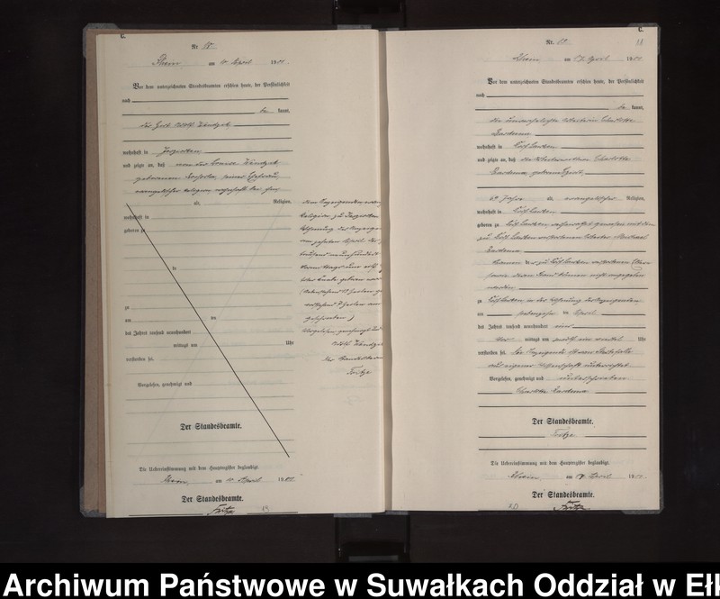 image.from.unit.number "Sterbe-Neben-Register des Königlichen Preussischen Standes-Amtes Orlen Kreis Loetzen"