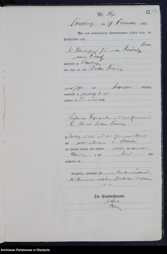 image.from.unit.number "Sterbe-Haupt-Register,Tom II,Nr 257 - 297"