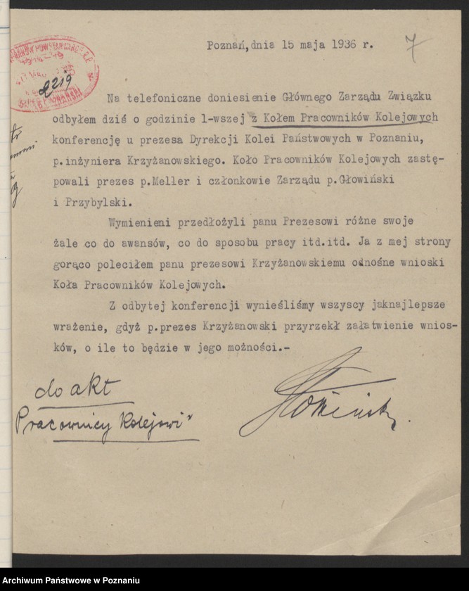 image.from.unit.number "Akta Koła Pracowników Kolejowych w Poznaniu."