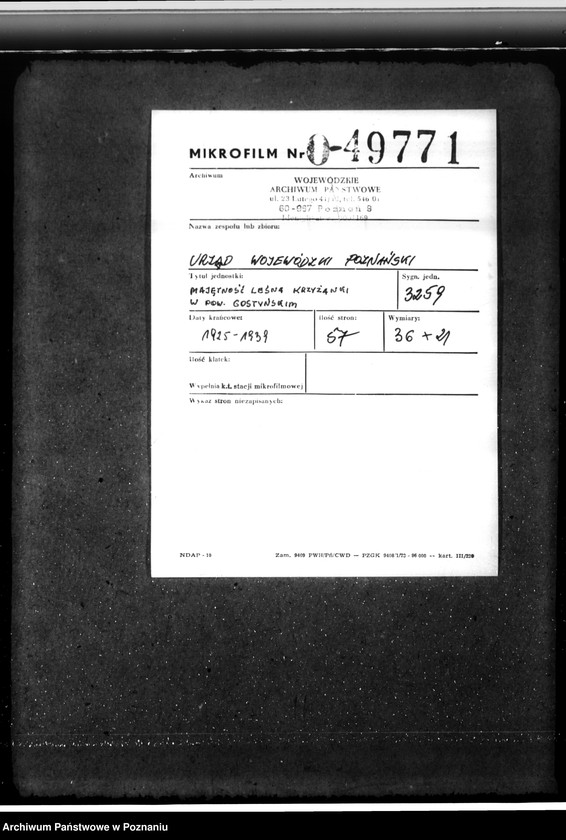 Obraz 2 z jednostki "Majętność leśna Krzyżanki w powiecie gostyńskim"