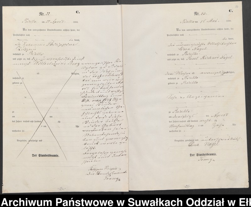 image.from.unit.number "Sterbe-Haupt-Register des Königlich Preussischen Standes-Amtes Bialla Kreis Johannisburg"