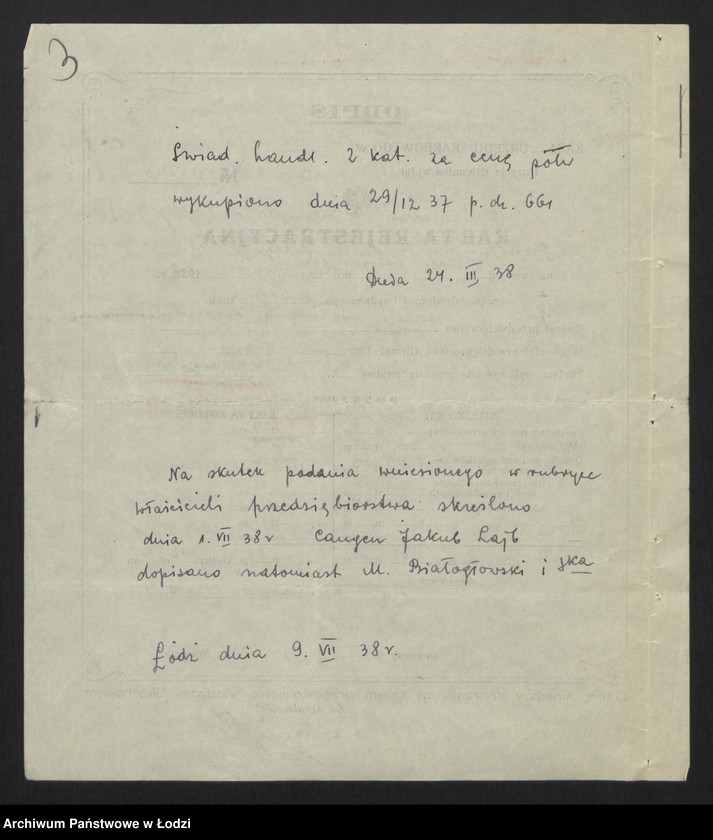 Obraz 5 z jednostki "Majer Abram Białogłowski, Jakub Lejb Caugen- wyrób i sprzedaż manufaktury"