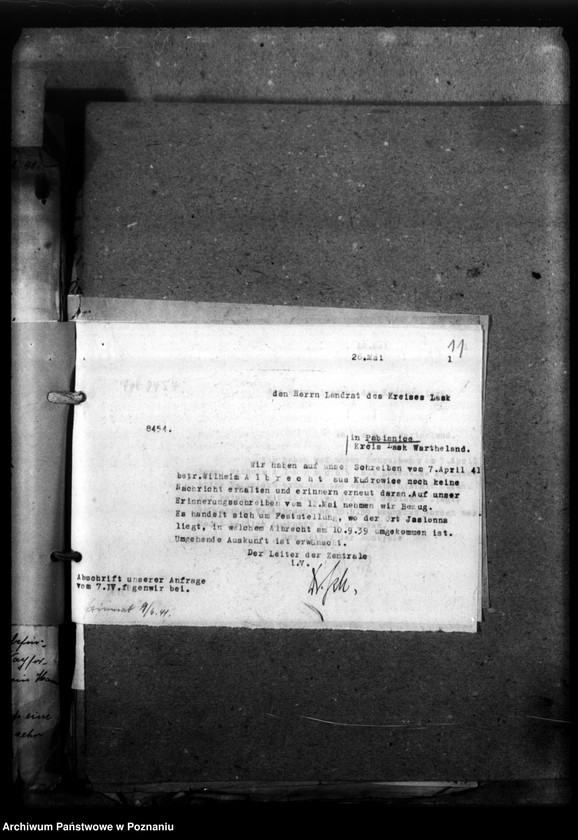 Obraz 15 z jednostki "Korespondencja w sprawie miejscowych Niemców, którzy zginęli w 1939 roku A - K"