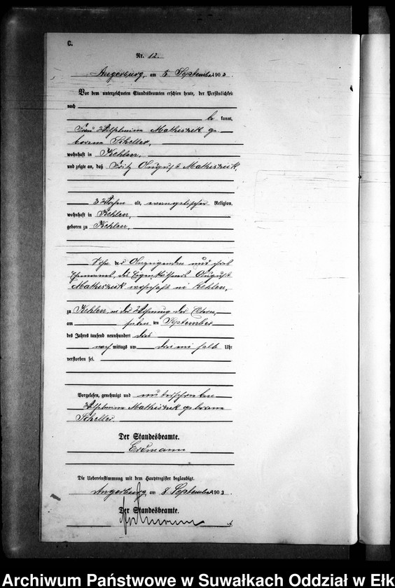 image.from.unit.number "Sterbe-Neben-Register des Preussischen Standes-Amtes Kehlen Kreis Angerburg"