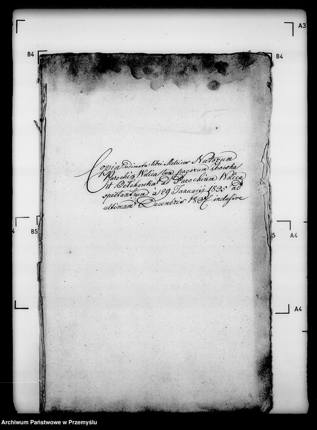 Obraz 5 z jednostki "[Kopie ksiąg metrykalnych parafii Wolica z filiami Bełchówka, Zboiska (dekanat Buków)]"