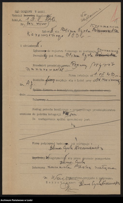 image.from.unit.number "Blima Cyrla Kronmanowa- ręczny wyrób sznurowadeł"