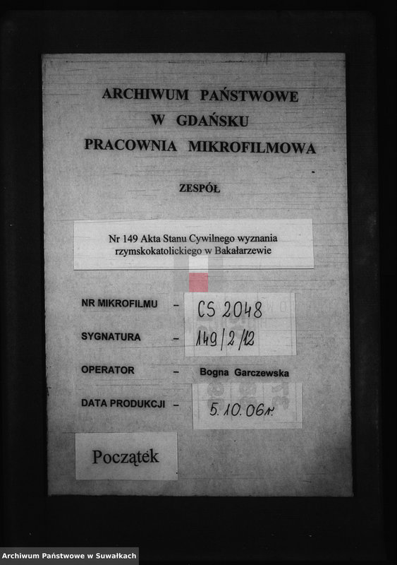 Obraz 1 z jednostki "Anexa do Małżeństw z roku 1867 Parafii Bakałarzewskiej"
