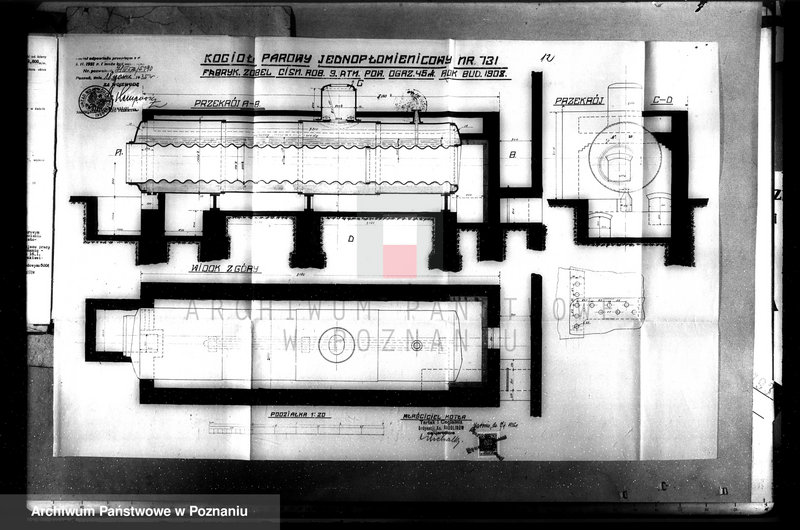 Obraz 16 z jednostki "Młyn parowy w Jarocinie pow. jarociński nr fabr. kotła 892 nr woj. kotła 6431"
