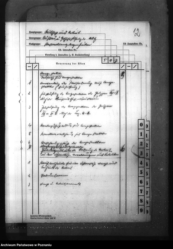 Obraz 16 z jednostki "Wykaz akt dla wydziału Wirtschaft und Arbeit"