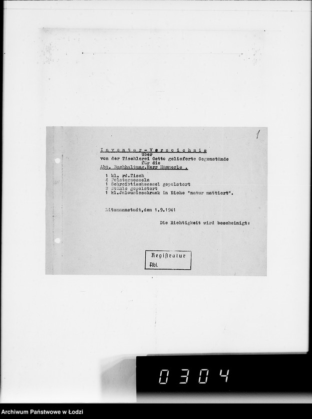 Obraz 5 z jednostki "Akten betr.Inventarverzeichnis"