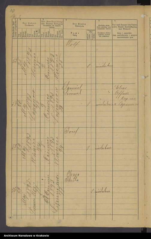 image.from.unit.number "Księga urodzonych dla okr.[ęgu] metr.[ykalnego] izr.[aelickiego] w Wisniczu od 14.V.1893 r. do 1.VII.1897 r. [Tom VII]"