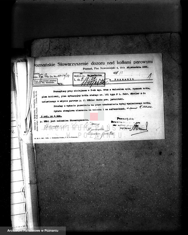 Obraz 5 z jednostki "Młyn p. Kiehla z Suchej pow. jarociński nr fabr 6901, nr woj. 51"