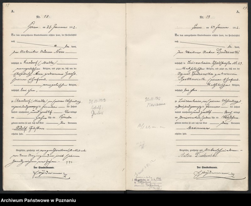 Obraz 12 z jednostki "Księga miejscowa urodzeń [Rejestr główny urodzeń]"